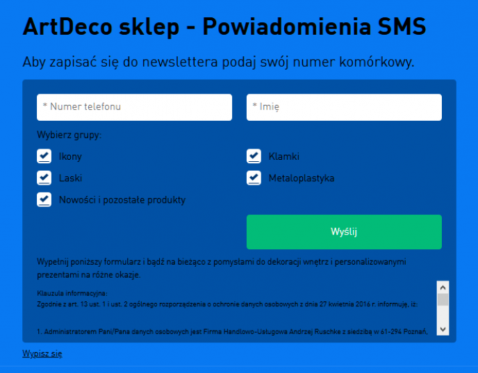 Twoje powiadomienia na SMS