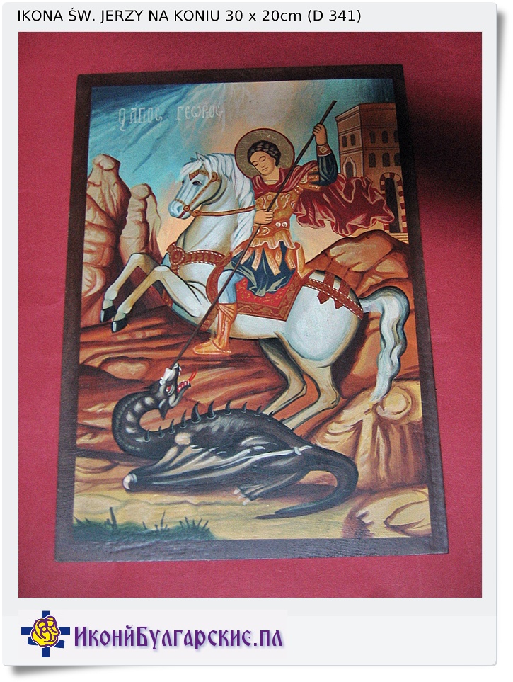 Św. Jerzy na koniu ikona malowana