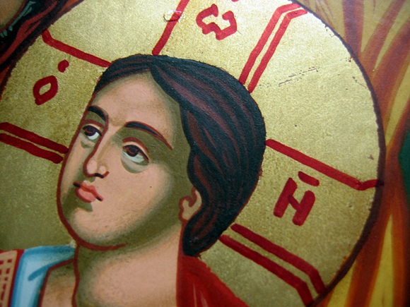 Wizerunek ikony na desce malowanej